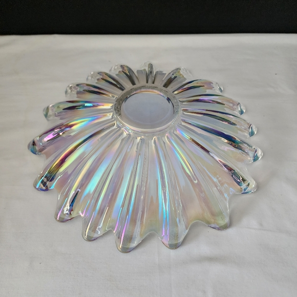 Stunning Iridescent Vintage Federal Glass Bowl Rimmed Plate in Original Box - Picture 4 of 6